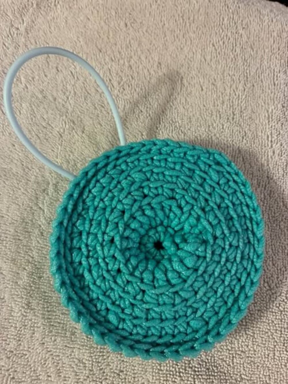 Body Exfoliator - Turquoise - Washable - Made w/Scrubology Yarn (Designed for di
